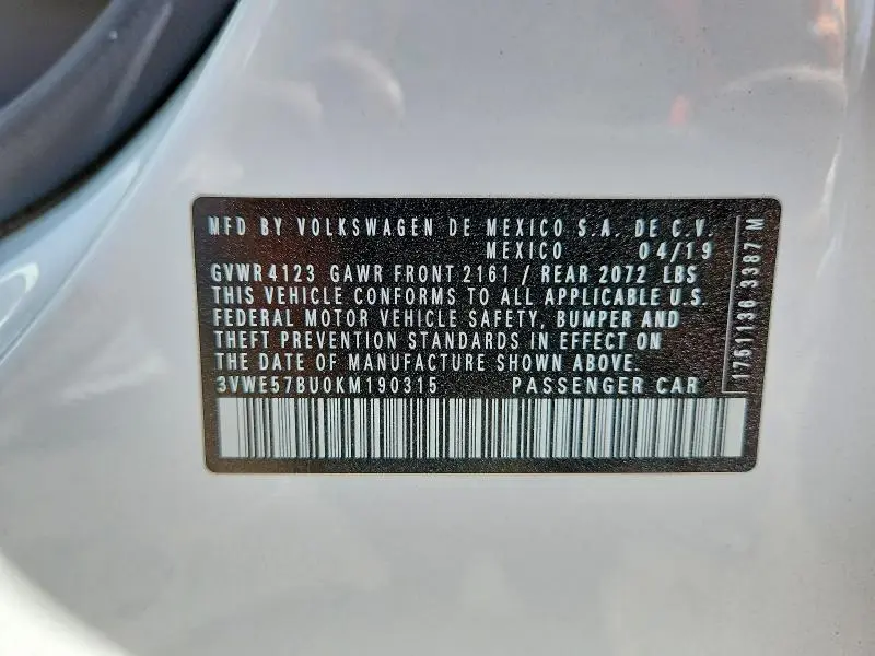 2019 VOLKSWAGEN JETTA SEL  