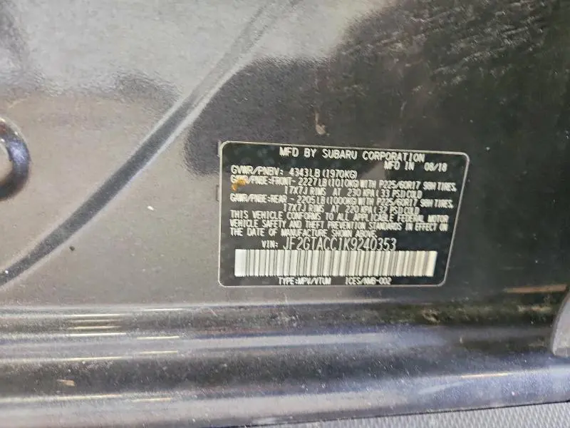2019 SUBARU CROSSTREK PREMIUM  