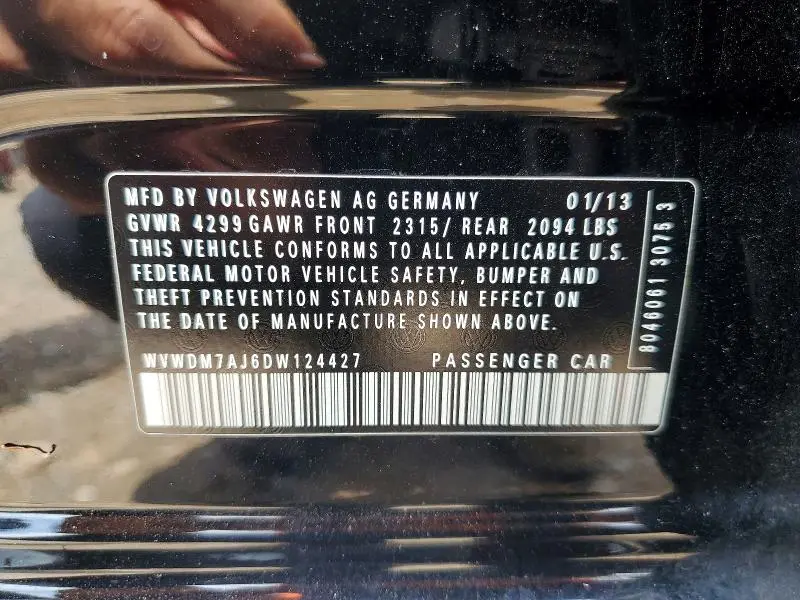 2013 VOLKSWAGEN GOLF   