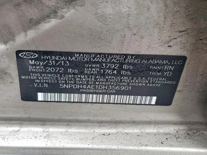 2013 HYUNDAI ELANTRA GLS  