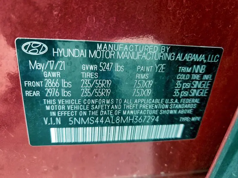 2021 HYUNDAI SANTA FE LIMITED  