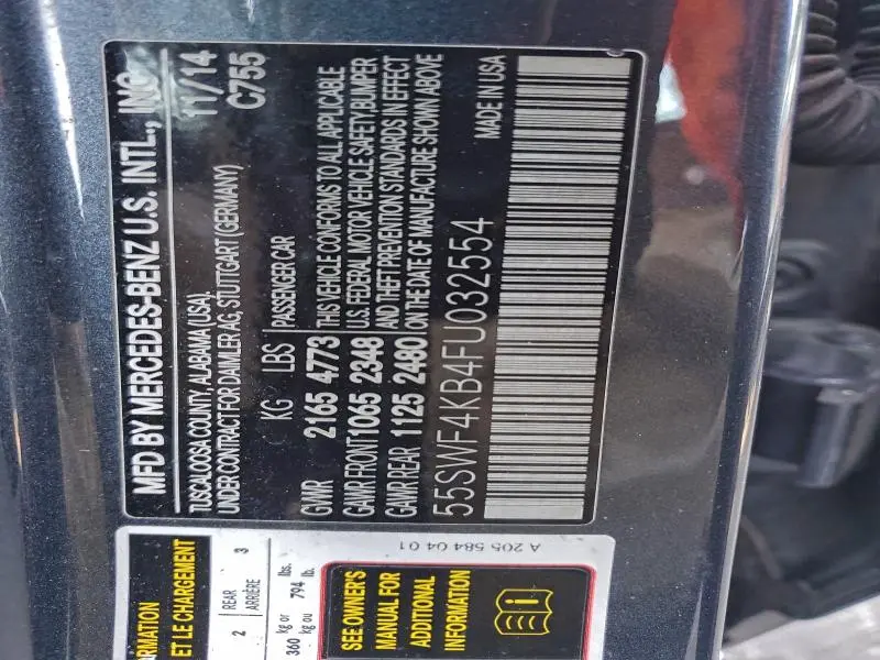 2015 MERCEDES-BENZ C 300 4MATIC  