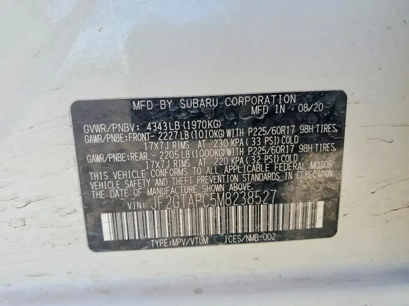 2021 SUBARU CROSSTREK PREMIUM  