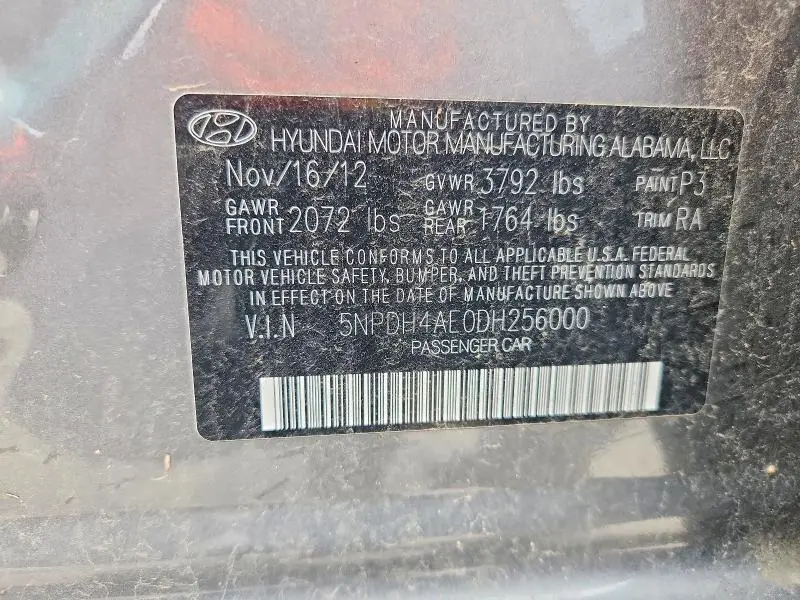 2013 HYUNDAI ELANTRA GLS  