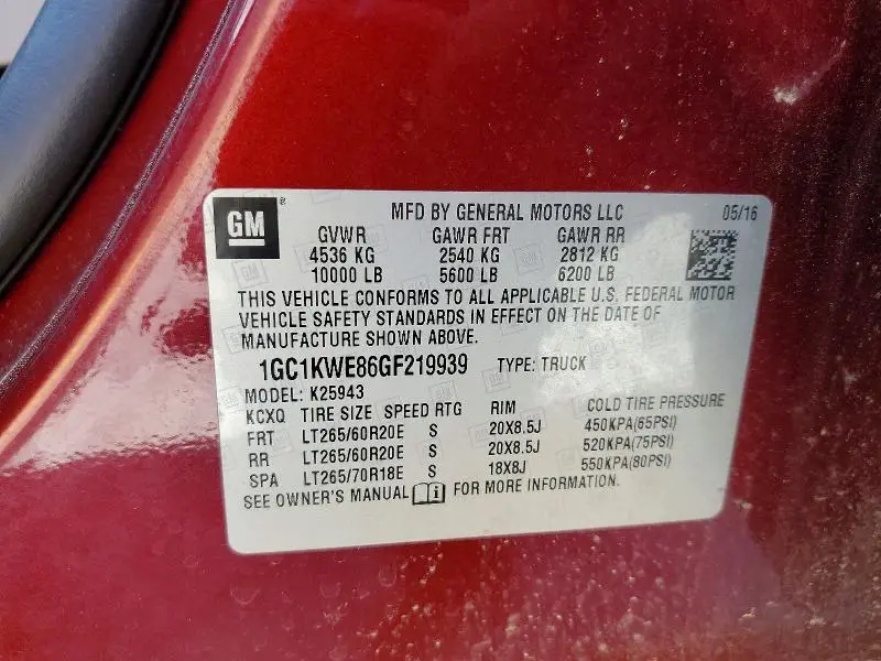 2016 CHEVROLET SILVERADO K2500 HEAVY DUTY LTZ  