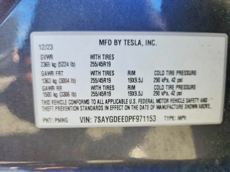 2023 TESLA MODEL Y   