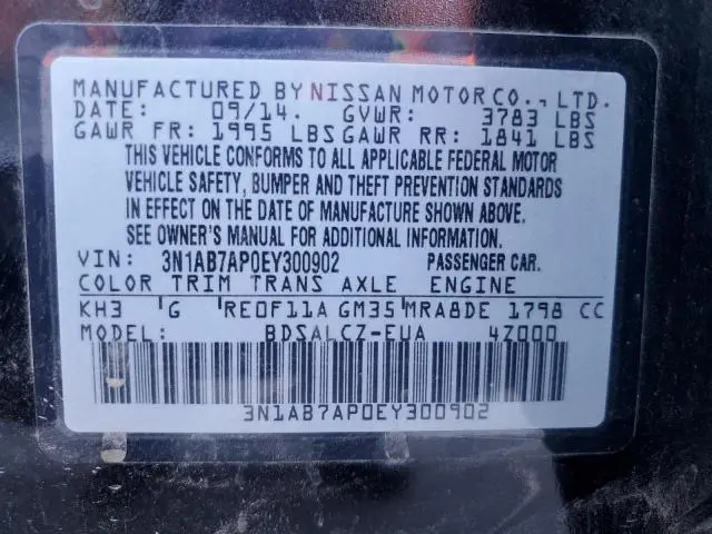 2014 NISSAN SENTRA S  