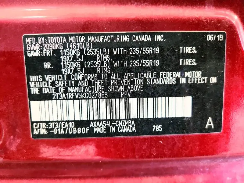 2019 TOYOTA RAV4 XLE PREMIUM  