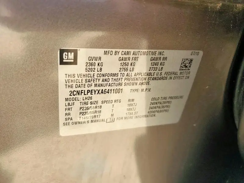 2010 CHEVROLET EQUINOX LT  