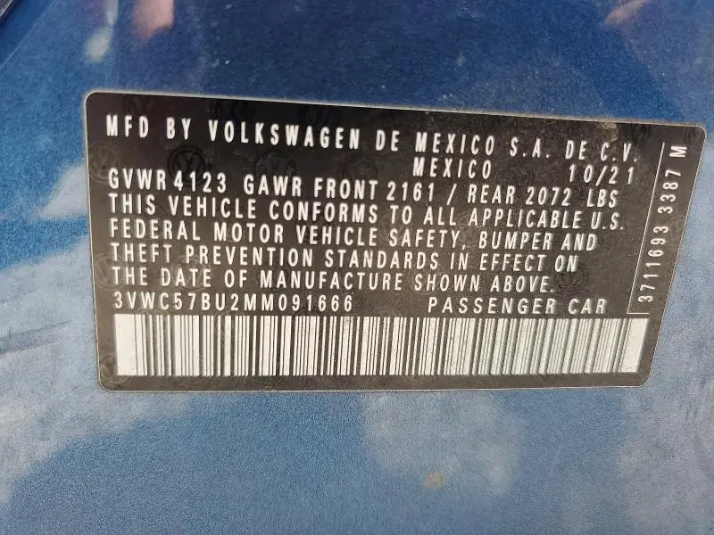 2021 VOLKSWAGEN JETTA S  