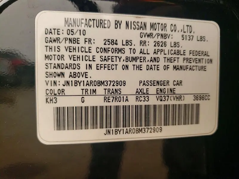 2011 INFINITI M37 X  