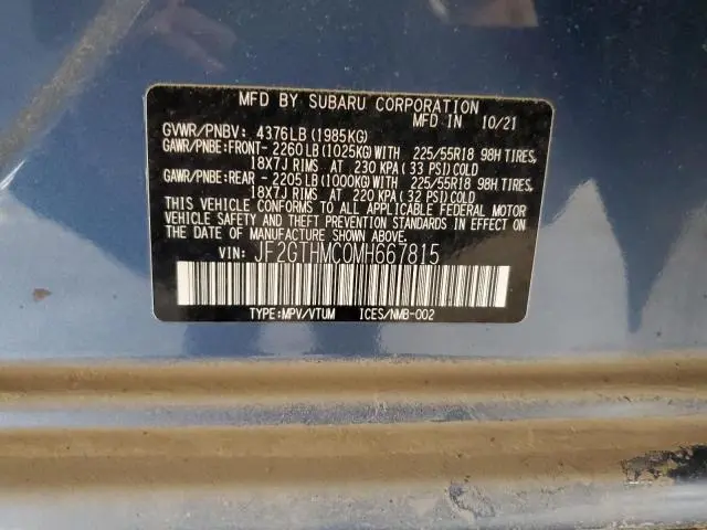 2021 SUBARU CROSSTREK LIMITED  