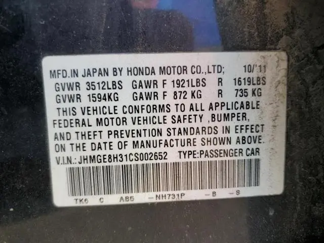 2012 HONDA FIT