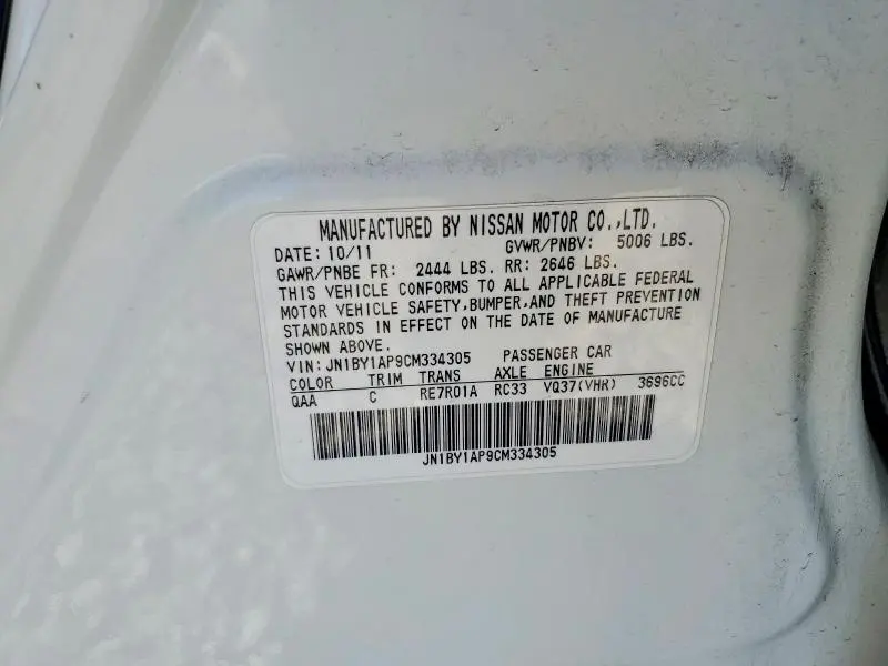 2012 INFINITI M37   