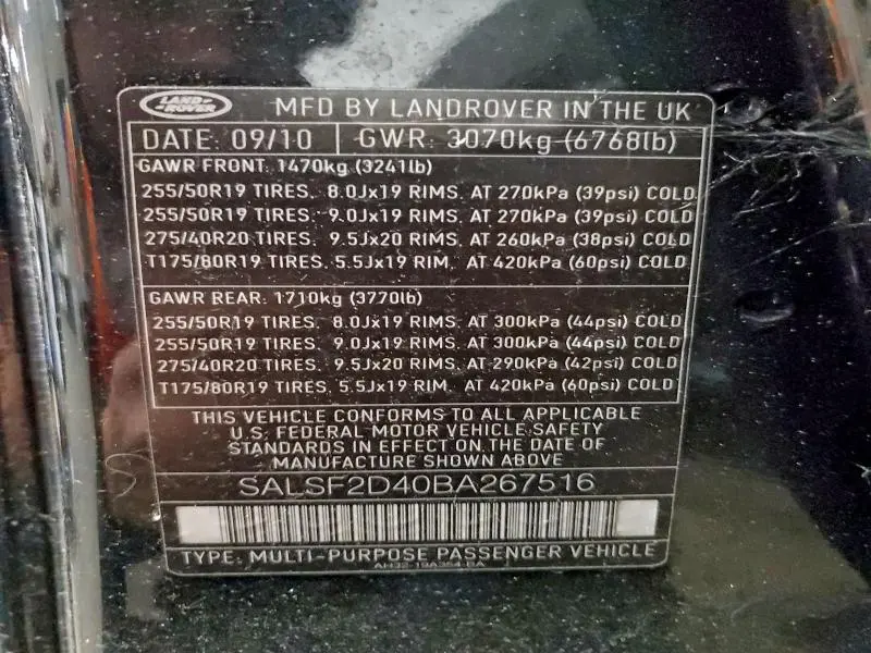 2011 LAND ROVER RANGE ROVER SPORT HSE  