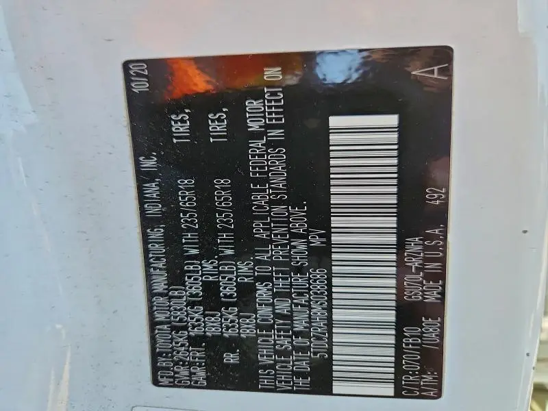 2021 TOYOTA HIGHLANDER L  