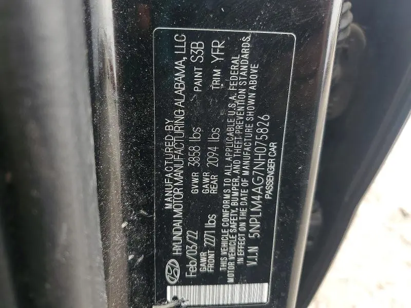 2022 HYUNDAI ELANTRA SEL  
