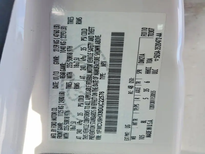 2013 FORD ESCAPE SEL  
