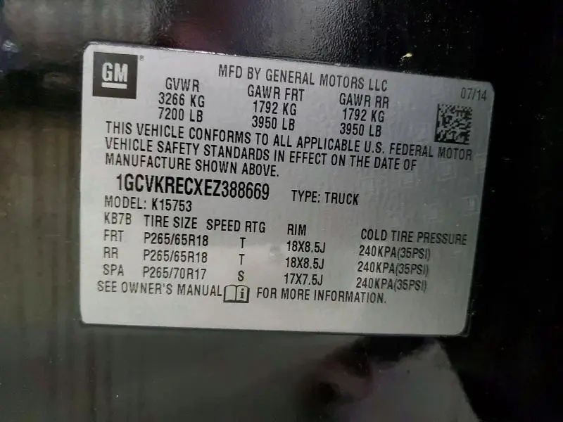 2014 CHEVROLET SILVERADO K1500 LT  
