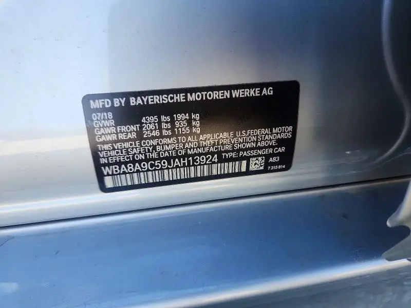 2018 BMW 320 I  