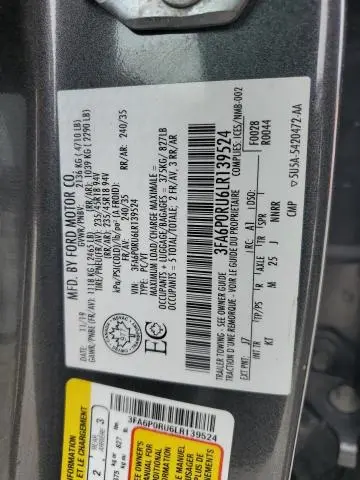 2020 FORD FUSION TITANIUM  