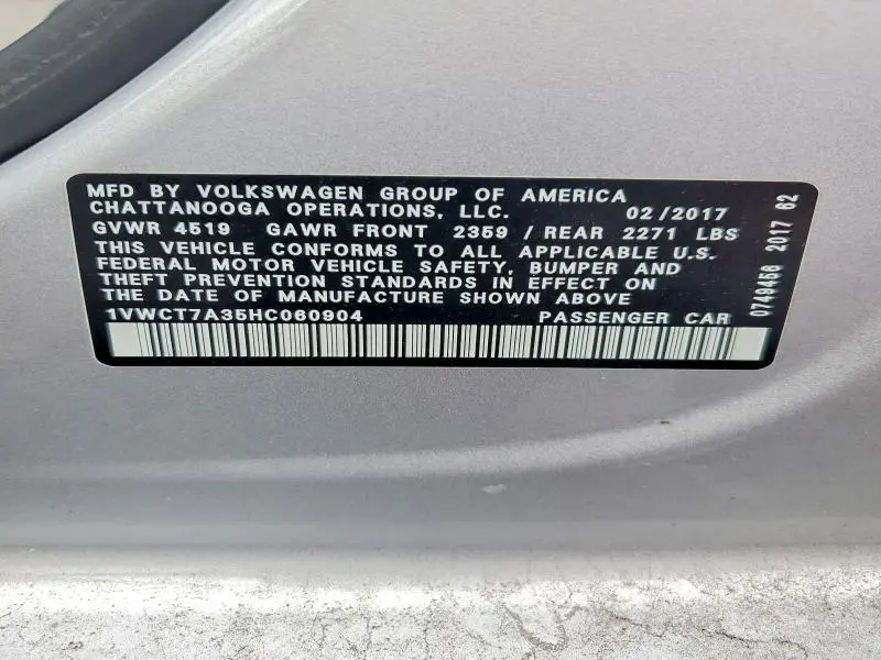 2017 VOLKSWAGEN PASSAT SEL PREMIUM  