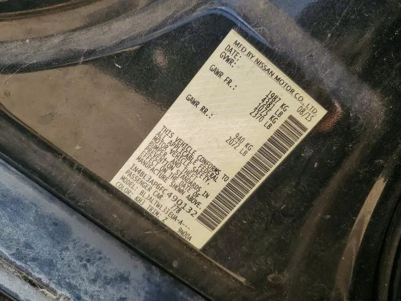 2015 NISSAN ALTIMA 3.5 SL  
