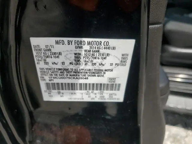 2012 FORD ESCAPE XLT