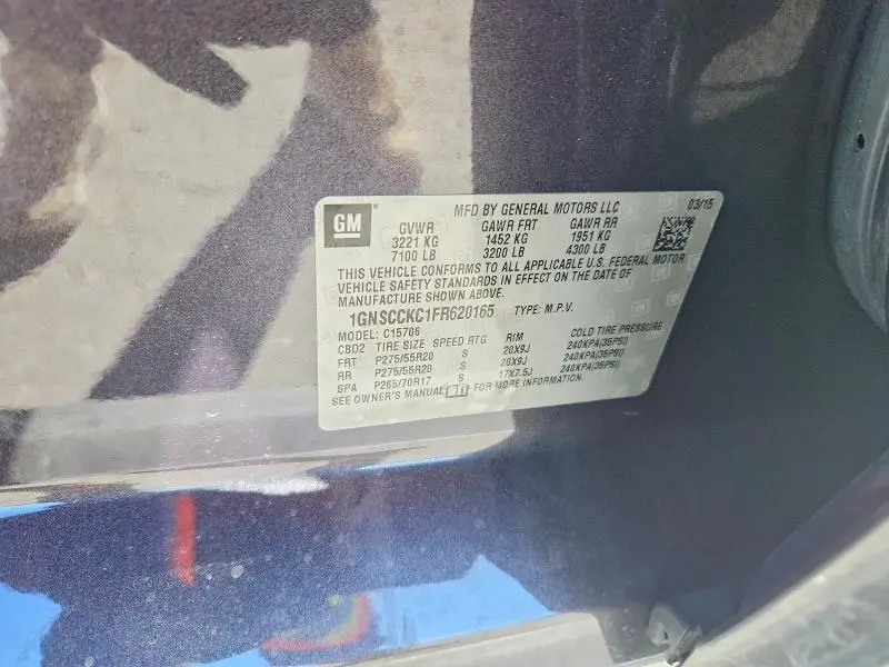 2015 CHEVROLET TAHOE C1500 LTZ  