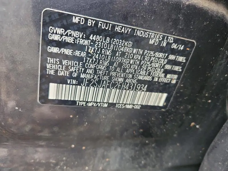 2015 SUBARU FORESTER 2.5I PREMIUM  