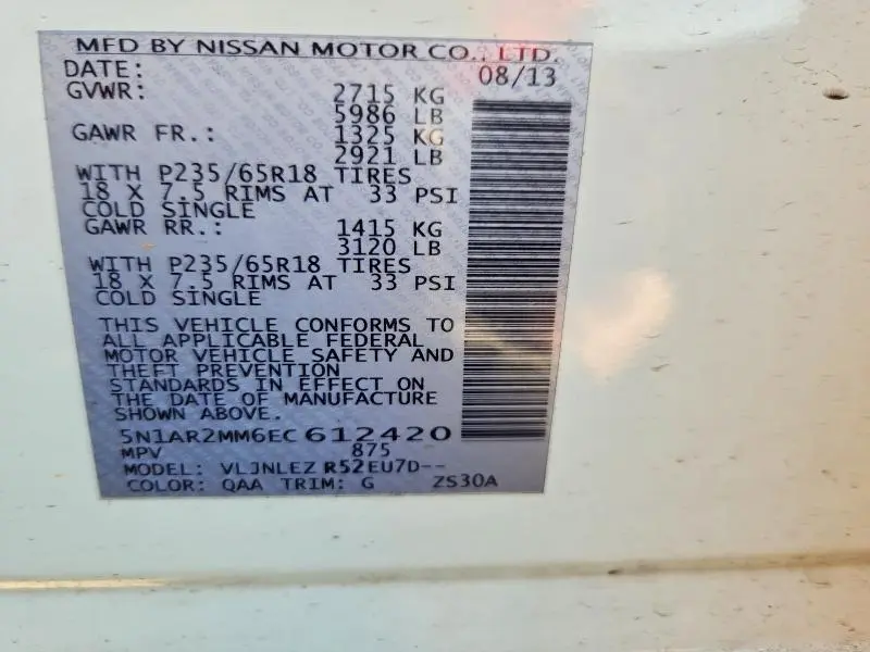 2014 NISSAN PATHFINDER S  
