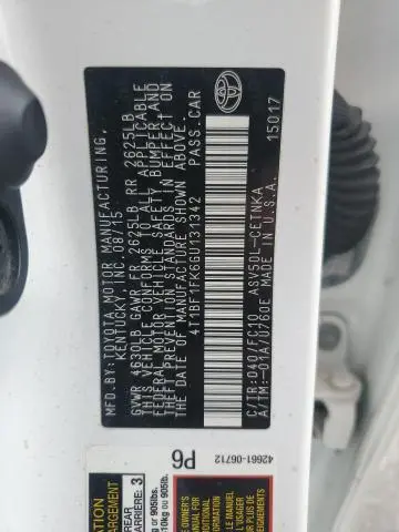 2016 TOYOTA CAMRY LE  