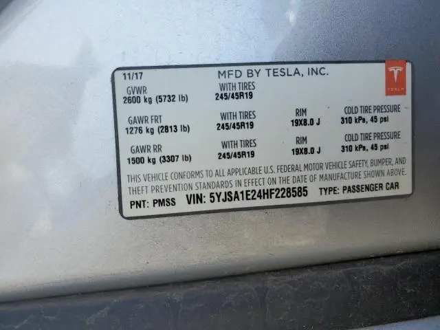 2017 TESLA MODEL S   