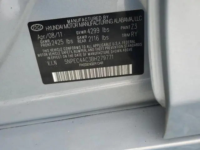 2011 HYUNDAI SONATA SE