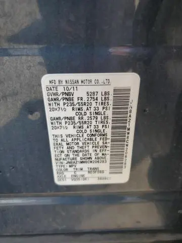 2012 NISSAN MURANO S  