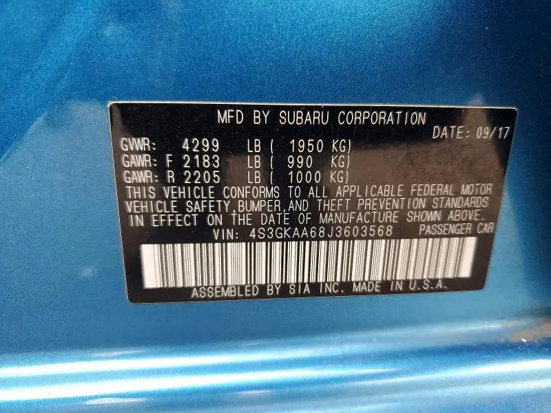 2018 SUBARU IMPREZA   