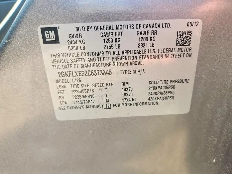 2012 GMC TERRAIN SLT  