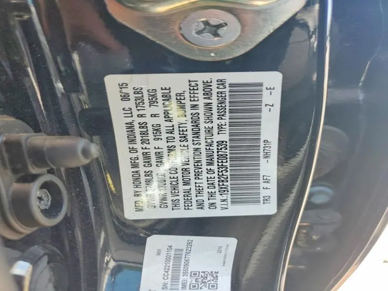 2015 HONDA CIVIC LX  