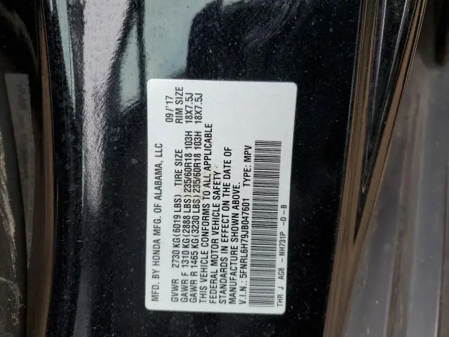 2018 HONDA ODYSSEY EXL