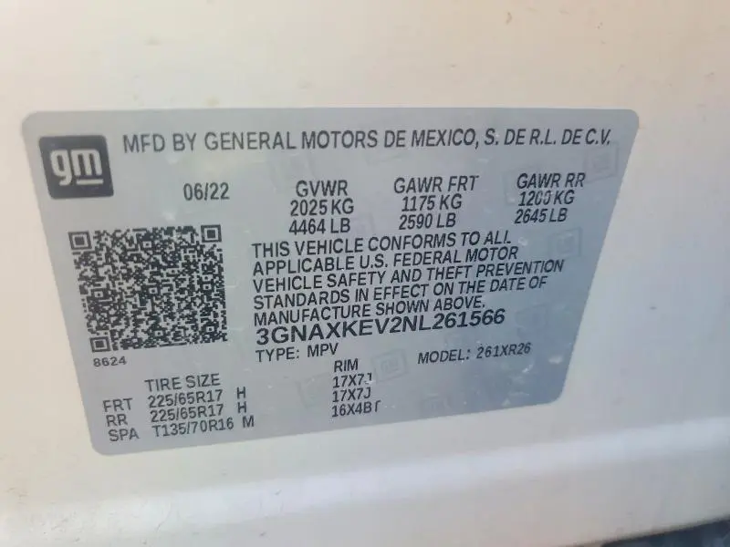 2022 CHEVROLET EQUINOX LT  