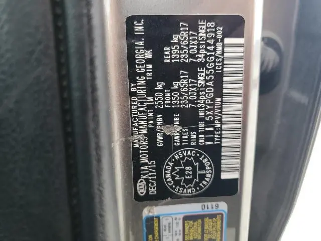 2016 KIA SORENTO LX  
