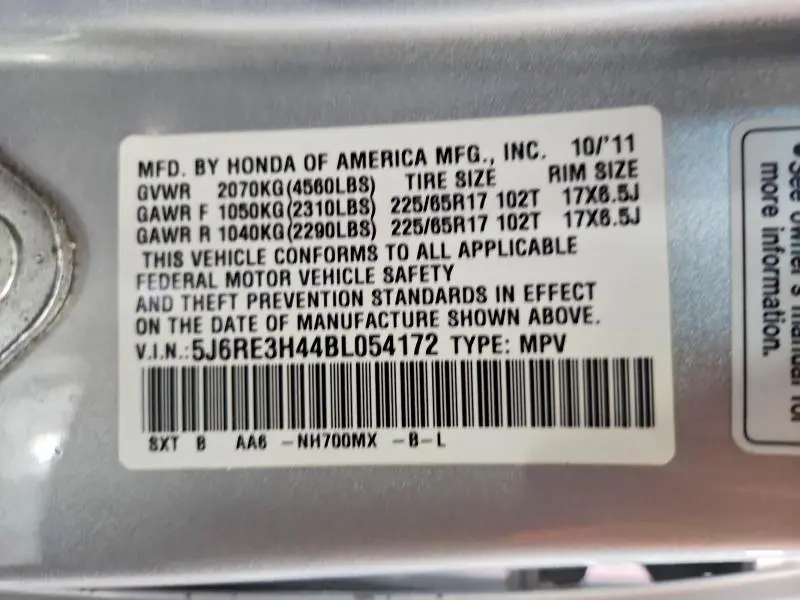 2011 HONDA CR-V SE  