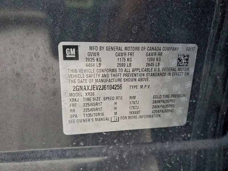 2018 CHEVROLET EQUINOX LT  