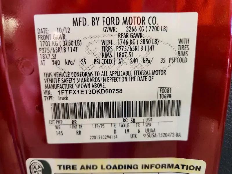 2013 FORD F150 SUPER CAB  