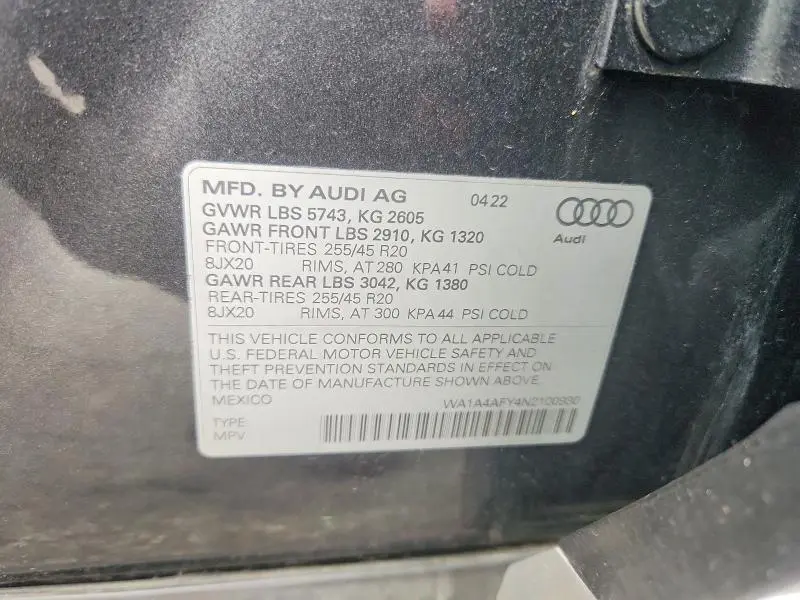 2022 AUDI SQ5 PREMIUM  