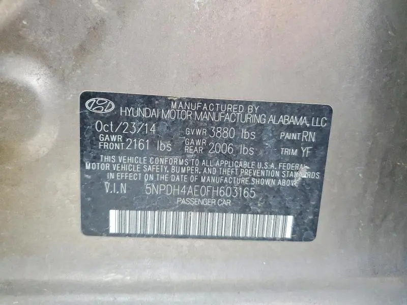 2015 HYUNDAI ELANTRA SE  