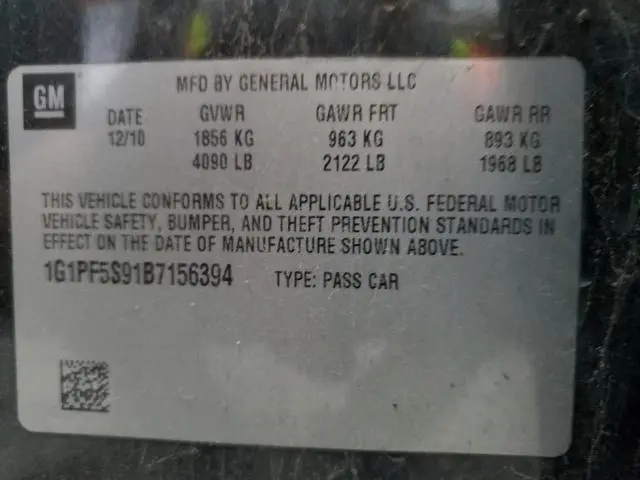 2011 CHEVROLET CRUZE LT  