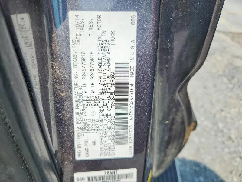 2015 TOYOTA TACOMA BASE  
