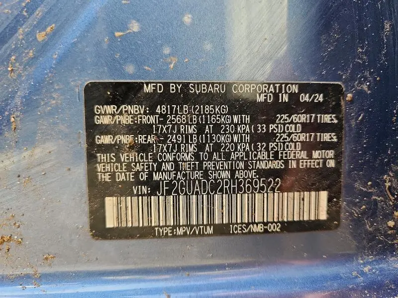 2024 SUBARU CROSSTREK PREMIUM  