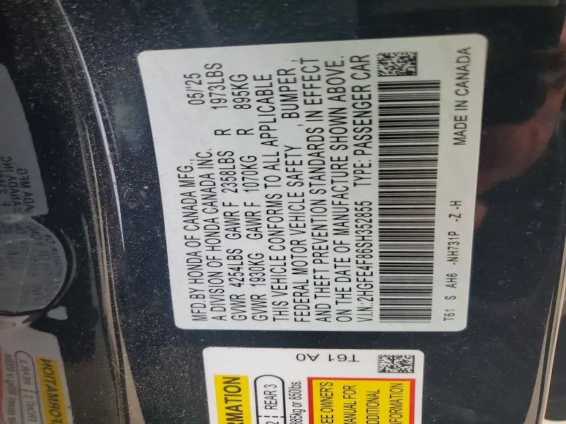 2025 HONDA CIVIC SPORT  
